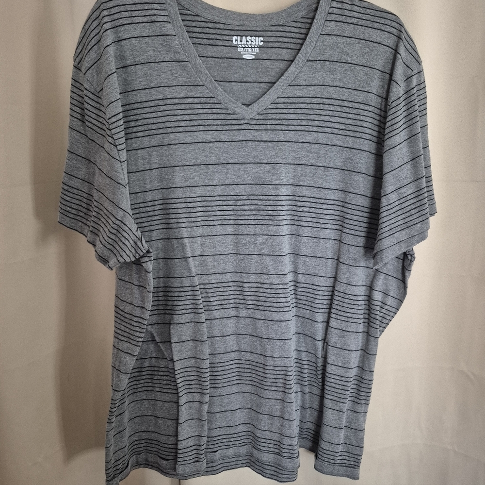 Old Navy Classic Gray and Black Striped Tee